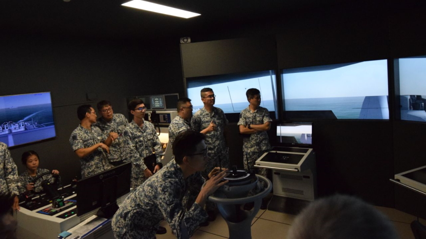 The ship-handling simulator provides trainees with a chance to learn ship navigation and watch-keeping in a safe environment.