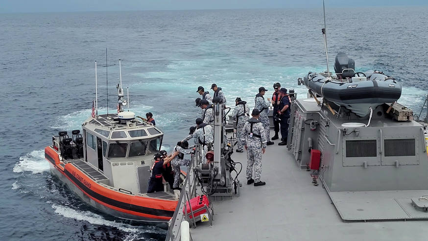 Similarly, crew from MSRV Bastion went on board USCGC Midgett as part of the sea rider exchange. 
