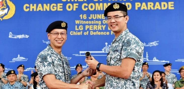 The Republic of Singapore Navy (RSN) welcomed Rear-Admiral (RADM) Lew Chuen Hong as its new Chief of Navy (CNV) at a Change of Command Parade held at RSS Singapura – Changi Naval Base this morning.