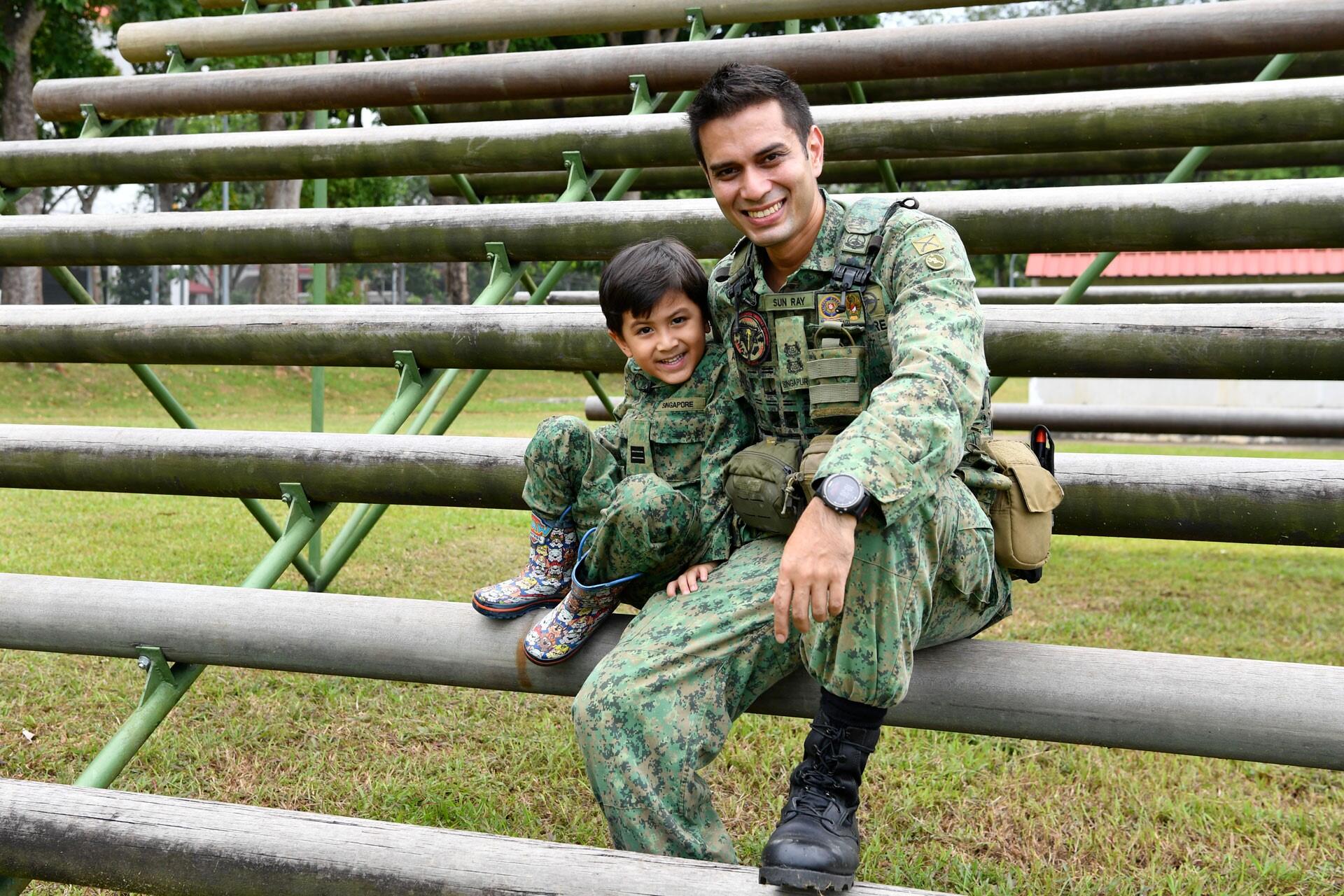 Training with soldier dad