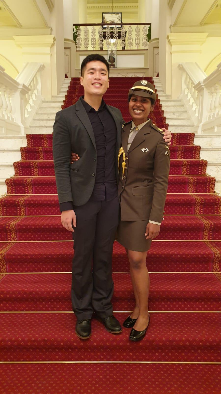 CPT Anithra (right) with her partner.
