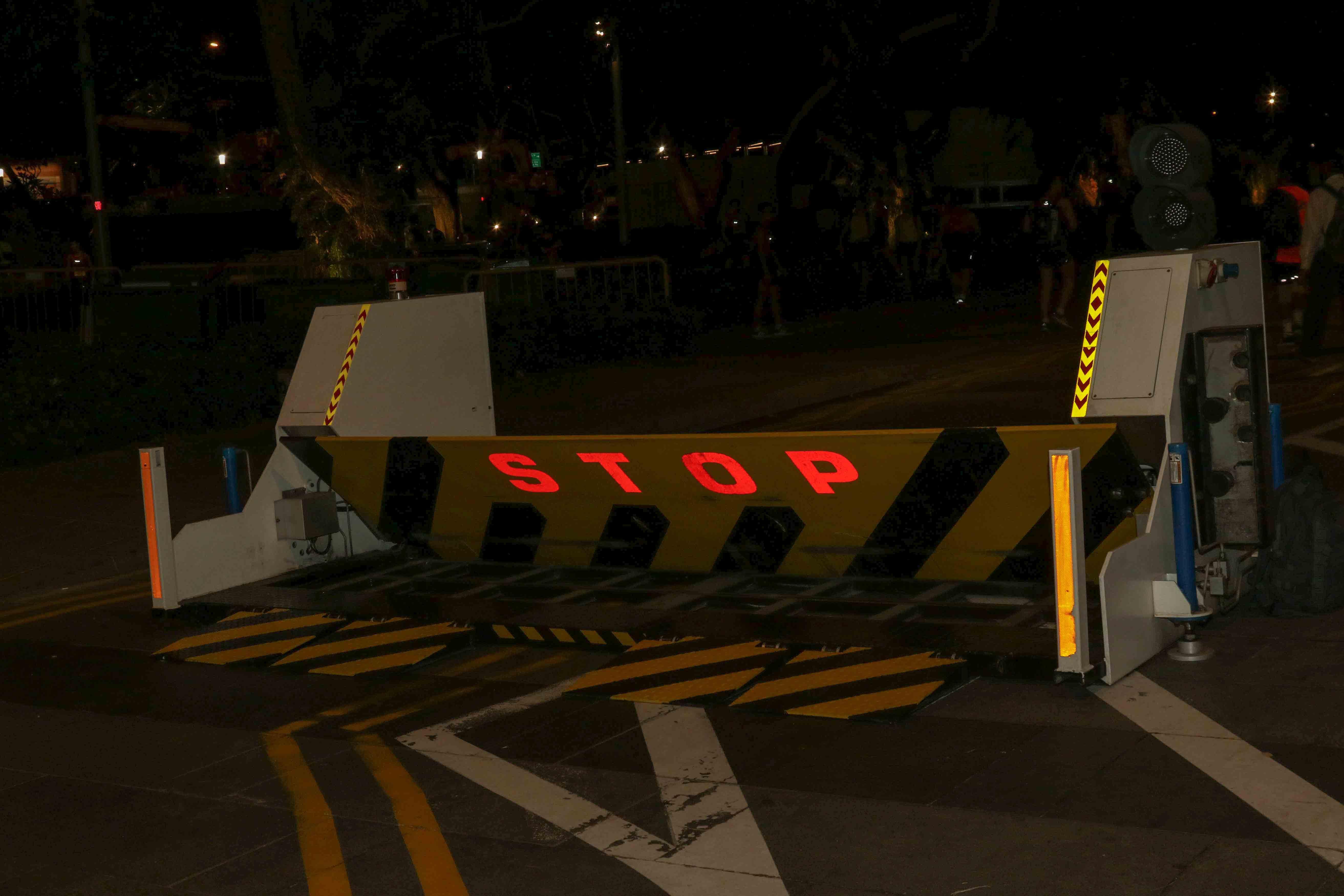 The Mobile Crash Barrier deployed as part of this year’s security plan.