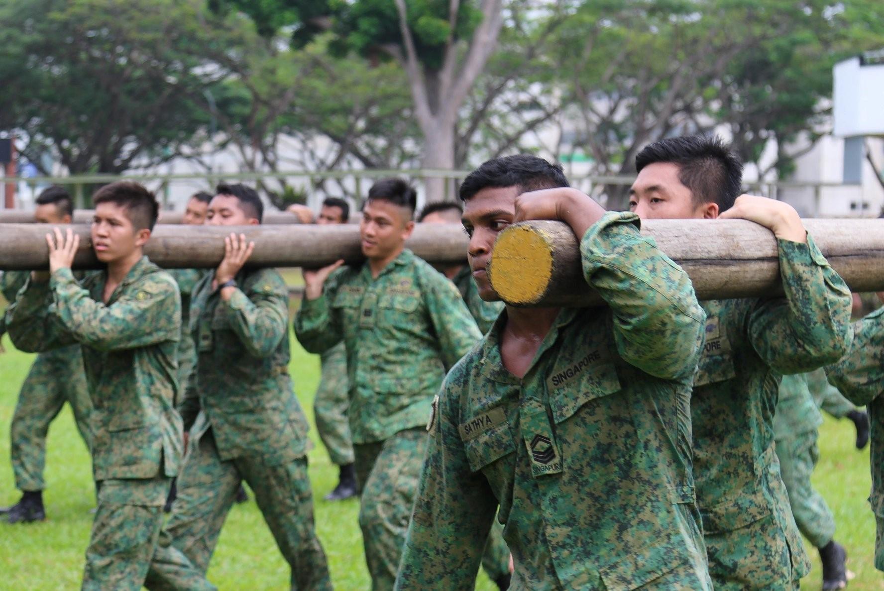 Infanteers giving their all as they complete each station