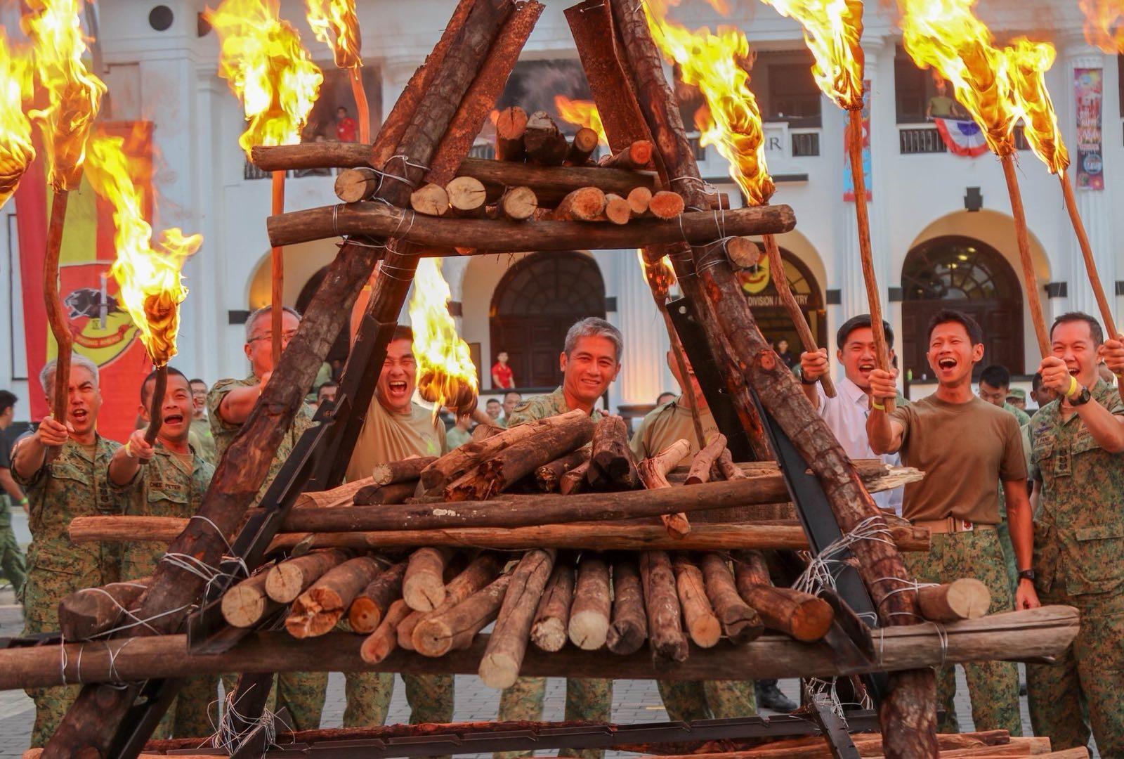 The lighting of the Infantry Flame