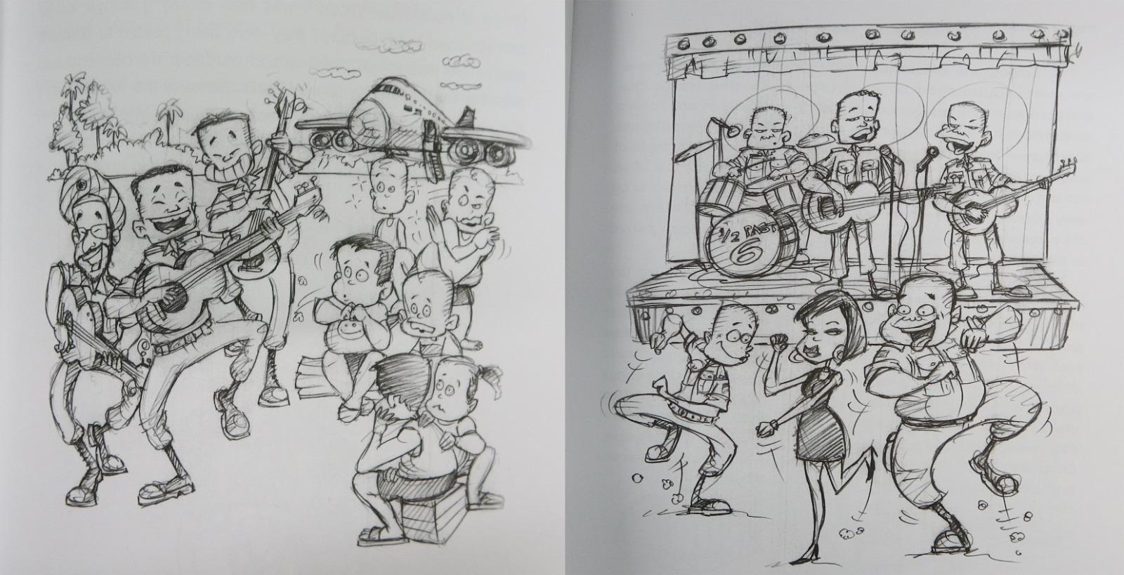 Illustrations from Suresh's book – When I was in uniform