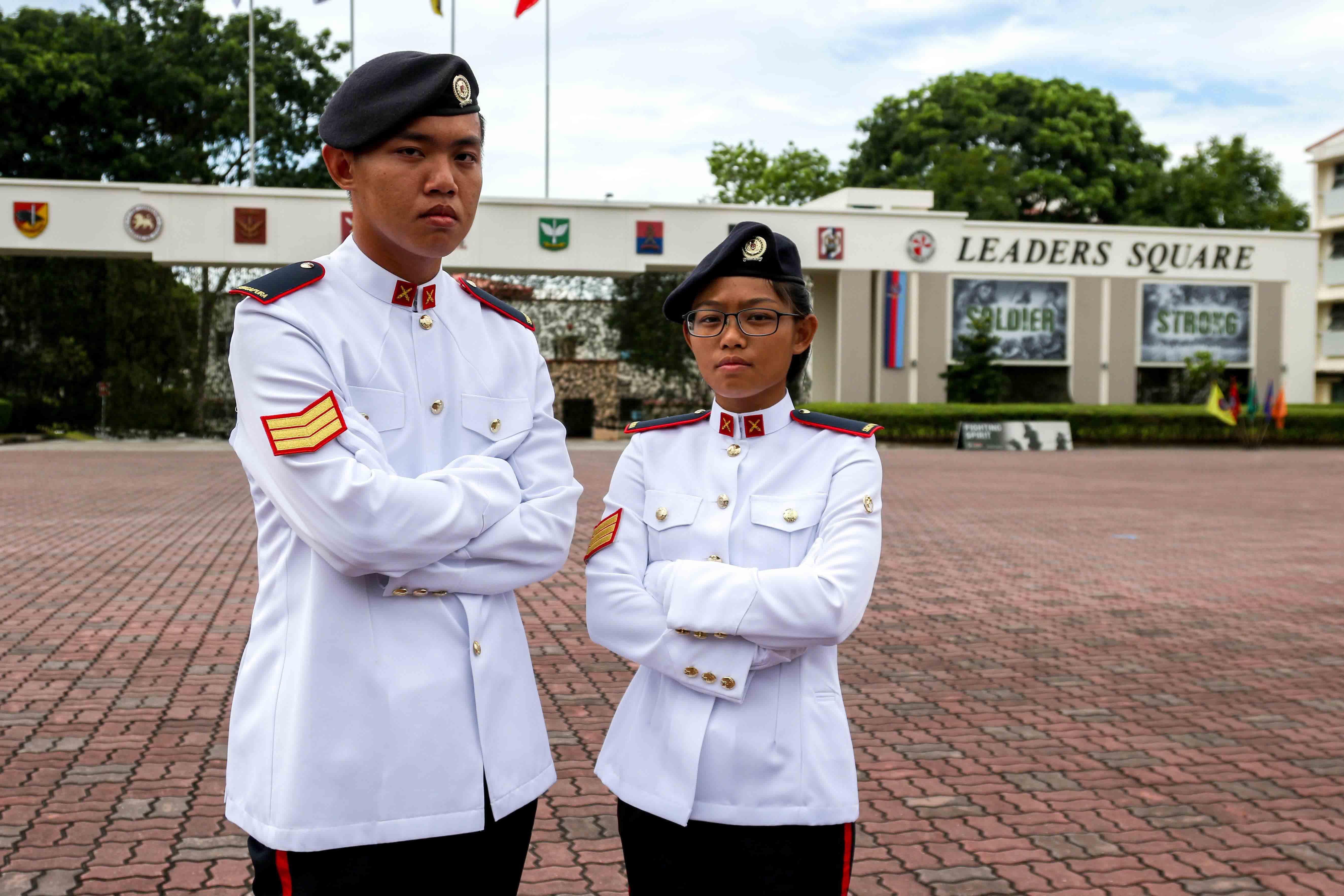 3SG Ho Kwok Yew (left) and 3SG Lim Xin Hui (right)
