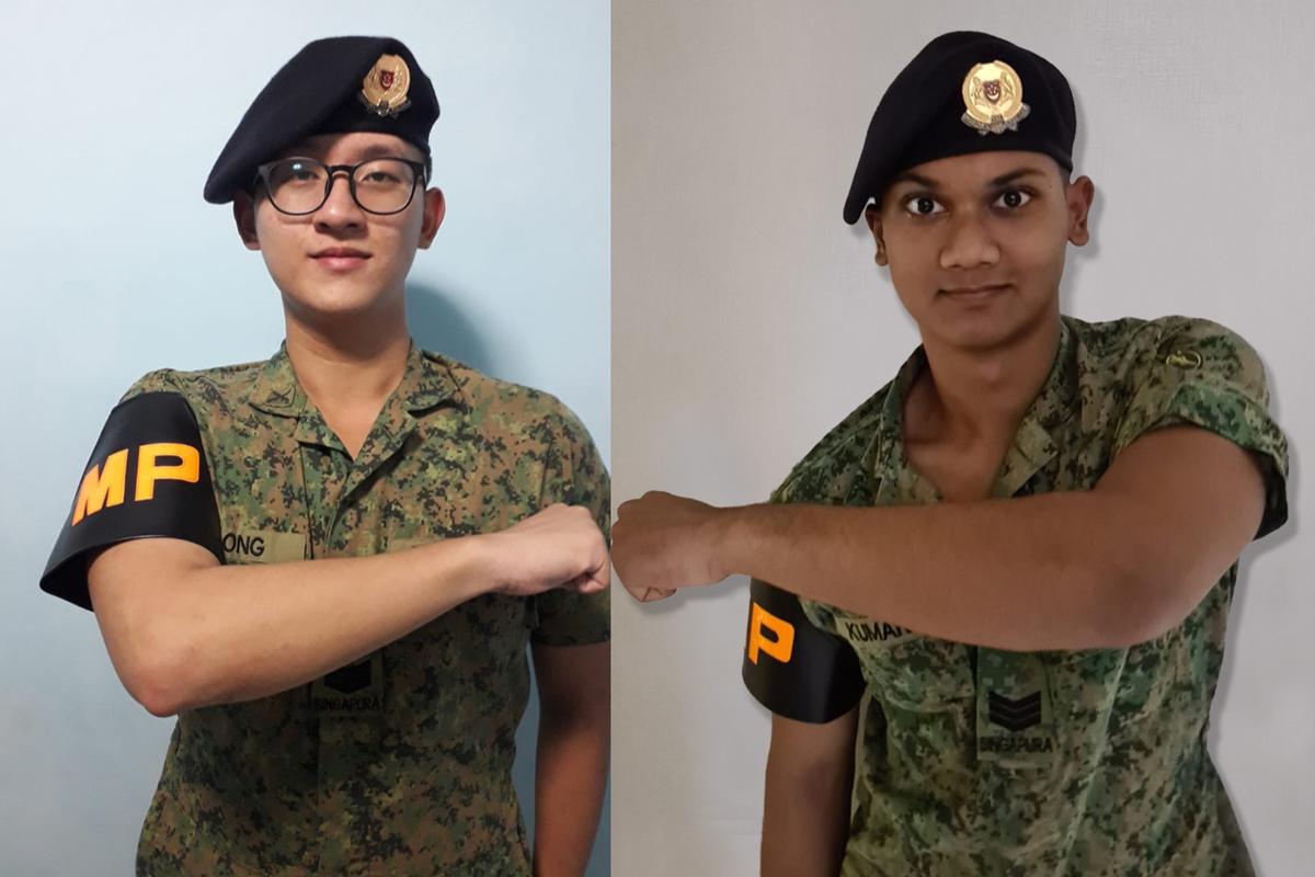 3SG Ong Jiang En (left) and 3SG Kumaraguru S/O Sanmugam (right)