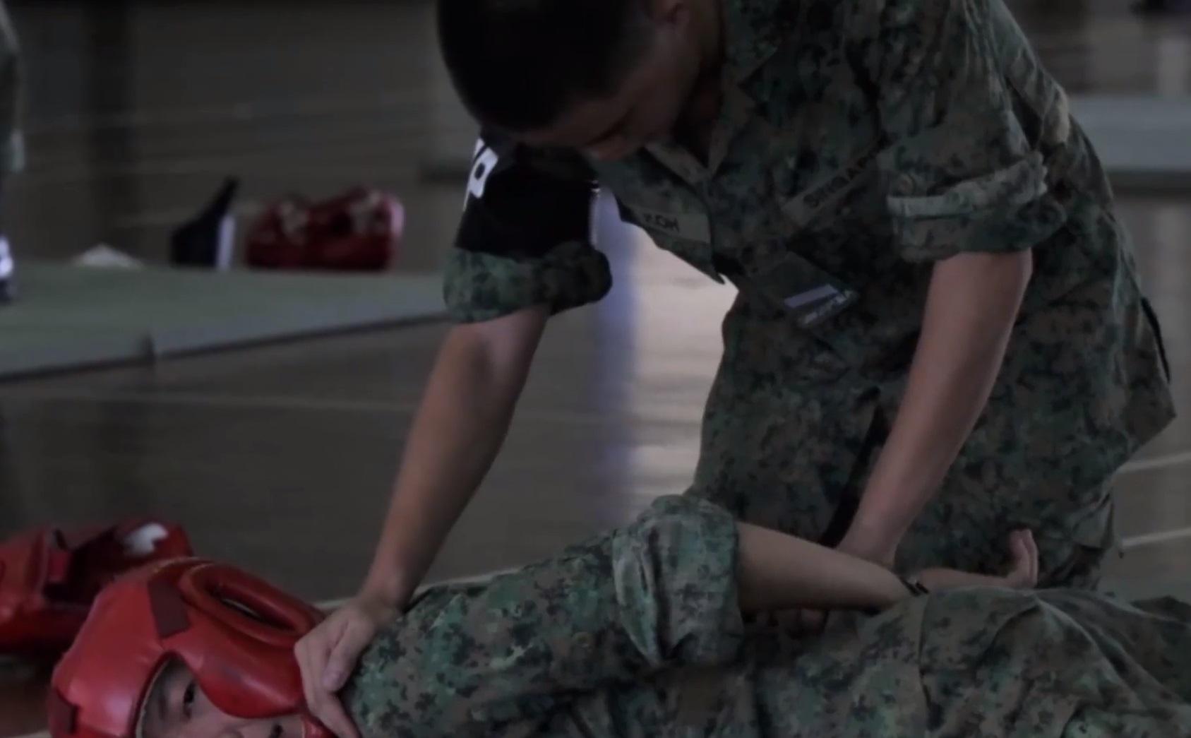 Military Police Specialist Cadets during one of their combat lessons.