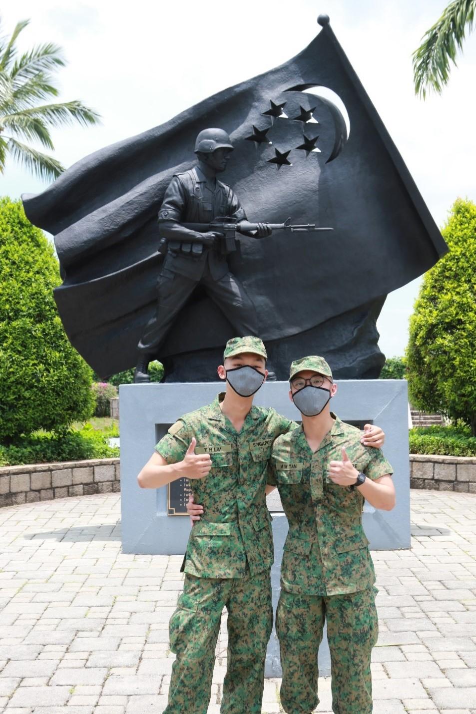 From strangers to close buddies: PTE Gavin Lim (left) and PTE Tan Ming Wei (right)