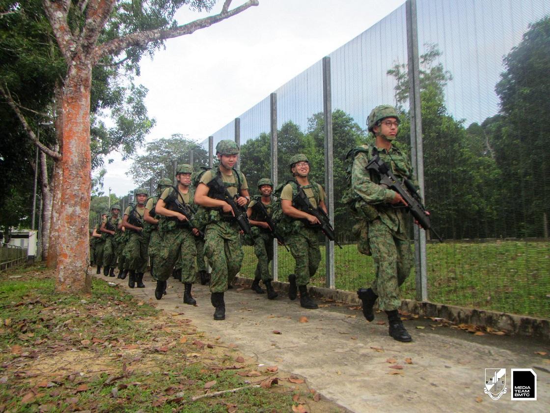 Marching on during the last lap of the BMT journey.