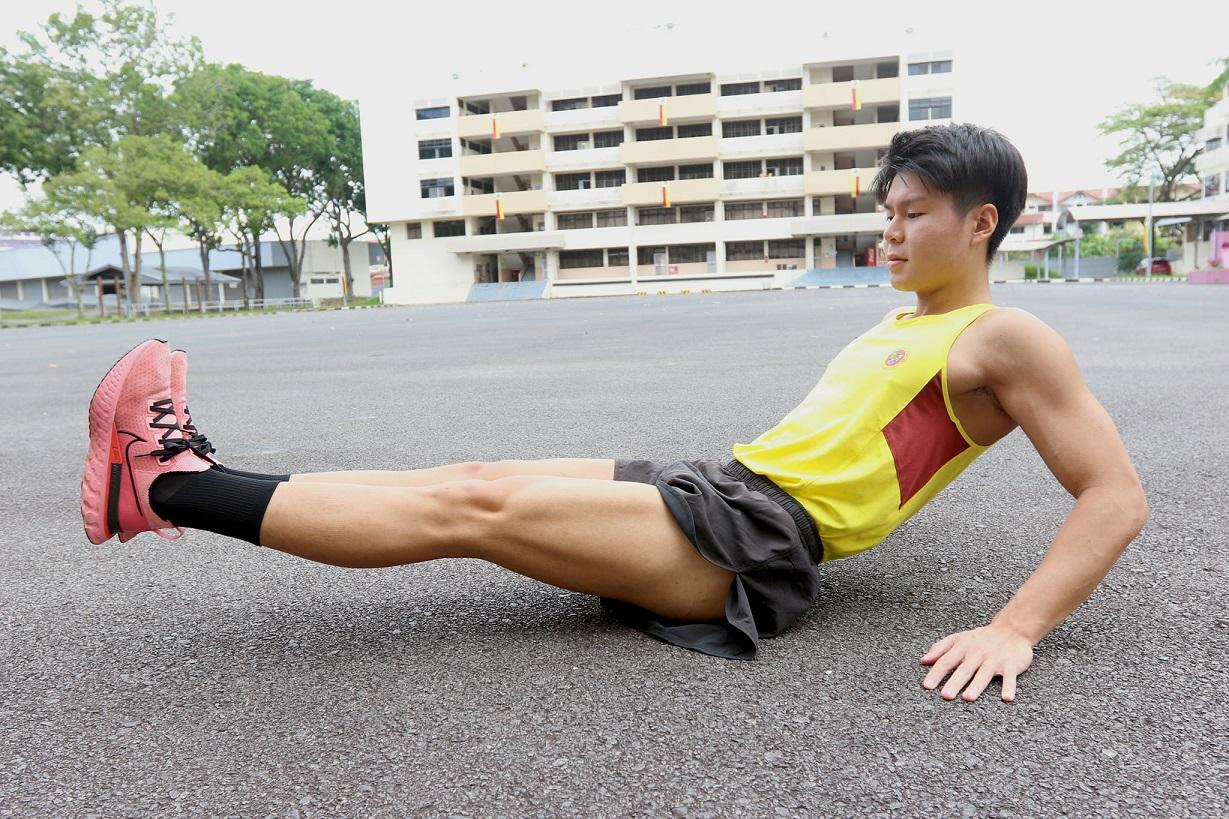 LCP Mun doing physical training in camp.