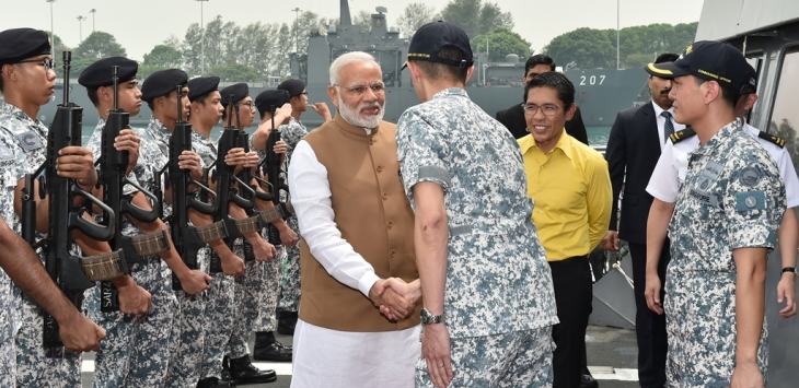 Indian Prime Minister Visits RSS Singapura - Changi Naval Base