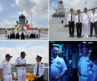 VADM Aaron Beng visited the Royal Brunei Navy's Darussalam-class offshore patrol vessel KDB Darussalam (top left)