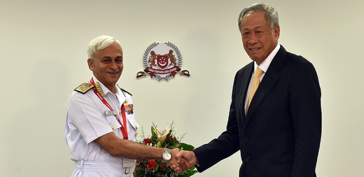 Indian Chairman of Chiefs of Staff Committee and Chief of Naval Staff Makes Introductory Visit to Singapore