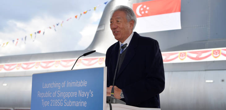 Senior Minister and Coordinating Minister for National Security Teo Chee Hean Officiates the Launch Ceremony of Inimitable – Singapore Navy's Fourth Invincible – class Submarine