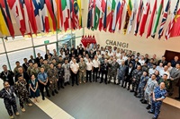Participants at the Opening Ceremony of Maritime Information Sharing Exercise (MARISX), which is hosted by the Republic of Singapore Navy