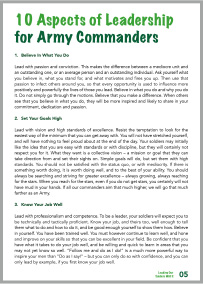 10 Aspects of leadership for Army Commanders