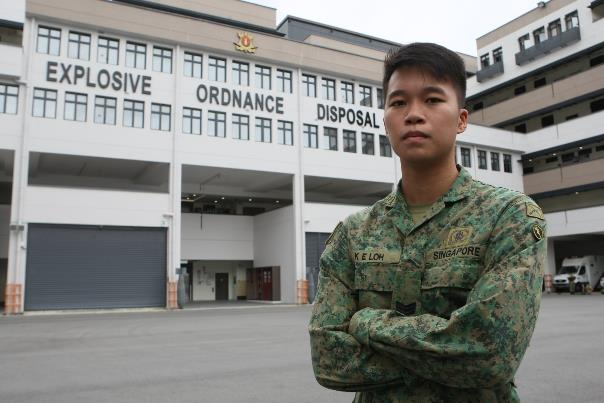 3SG Isaiah Loh Kai En, an EOD Commander from 36 SCE.