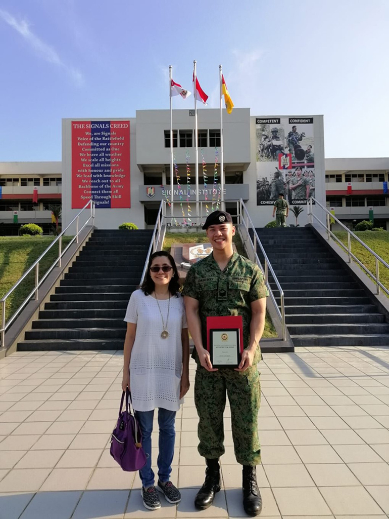 2SG (NS) Joash Boey with his aunt.