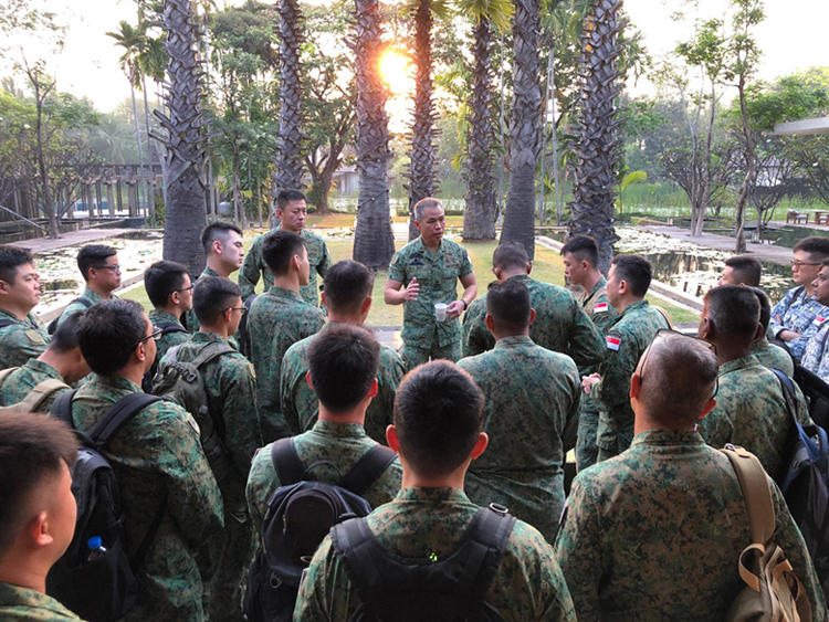 BG Seet Uei Lim, Chief Guards Officer, engaging the exercise participants.