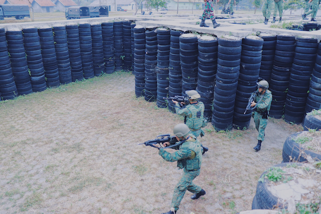 Our Commandos in action during the Close Quarter Battle training.