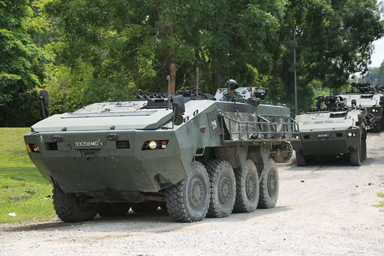 Our Terrex Infantry Carrier Vehicles rolling into MUTF.