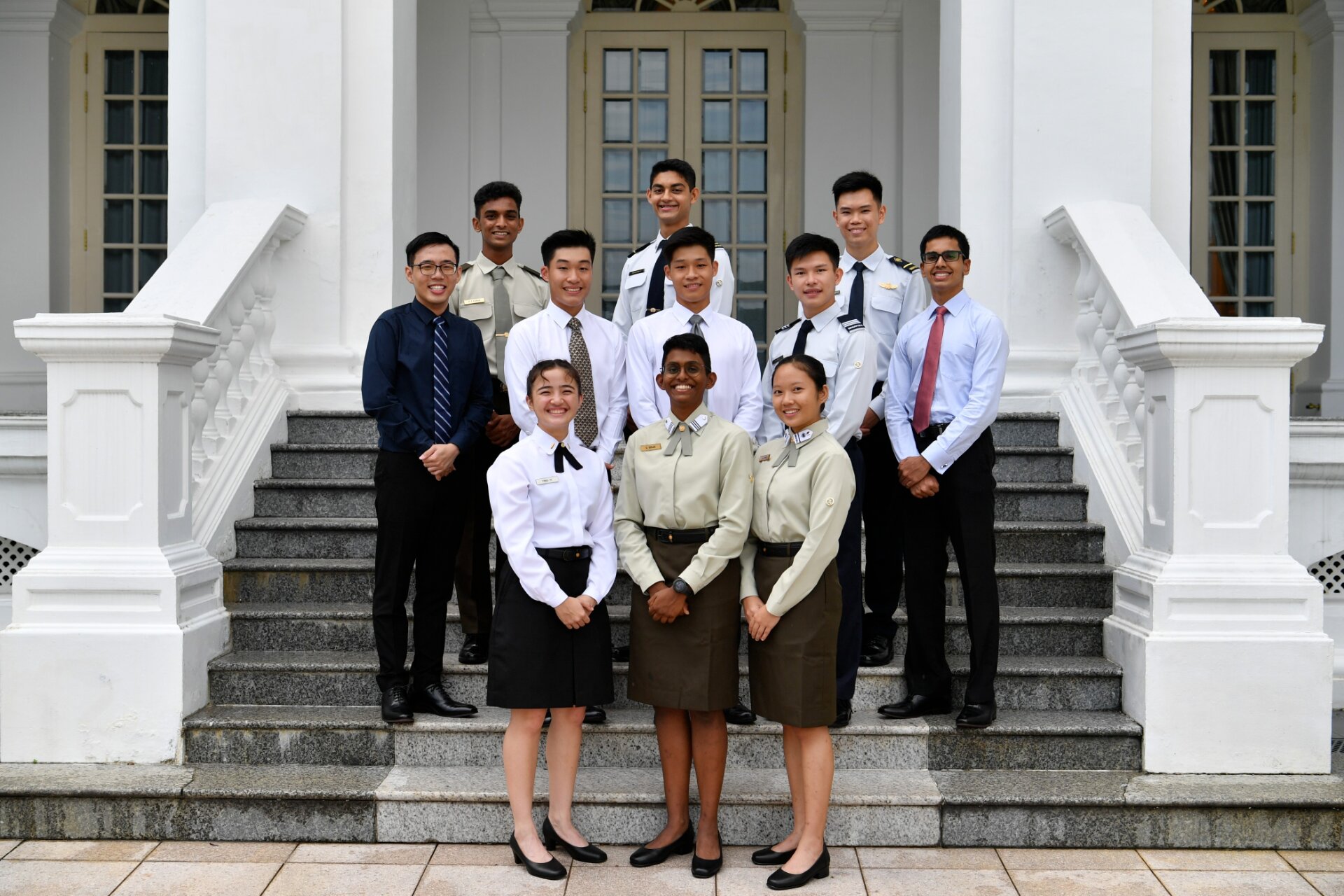 Scholarship recipients at the Defence Scholarship Awards Ceremony at the Istana this evening.