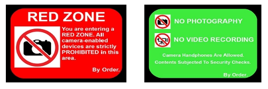 Diagram 1: Warning Sign Boards for Red and Green Zone