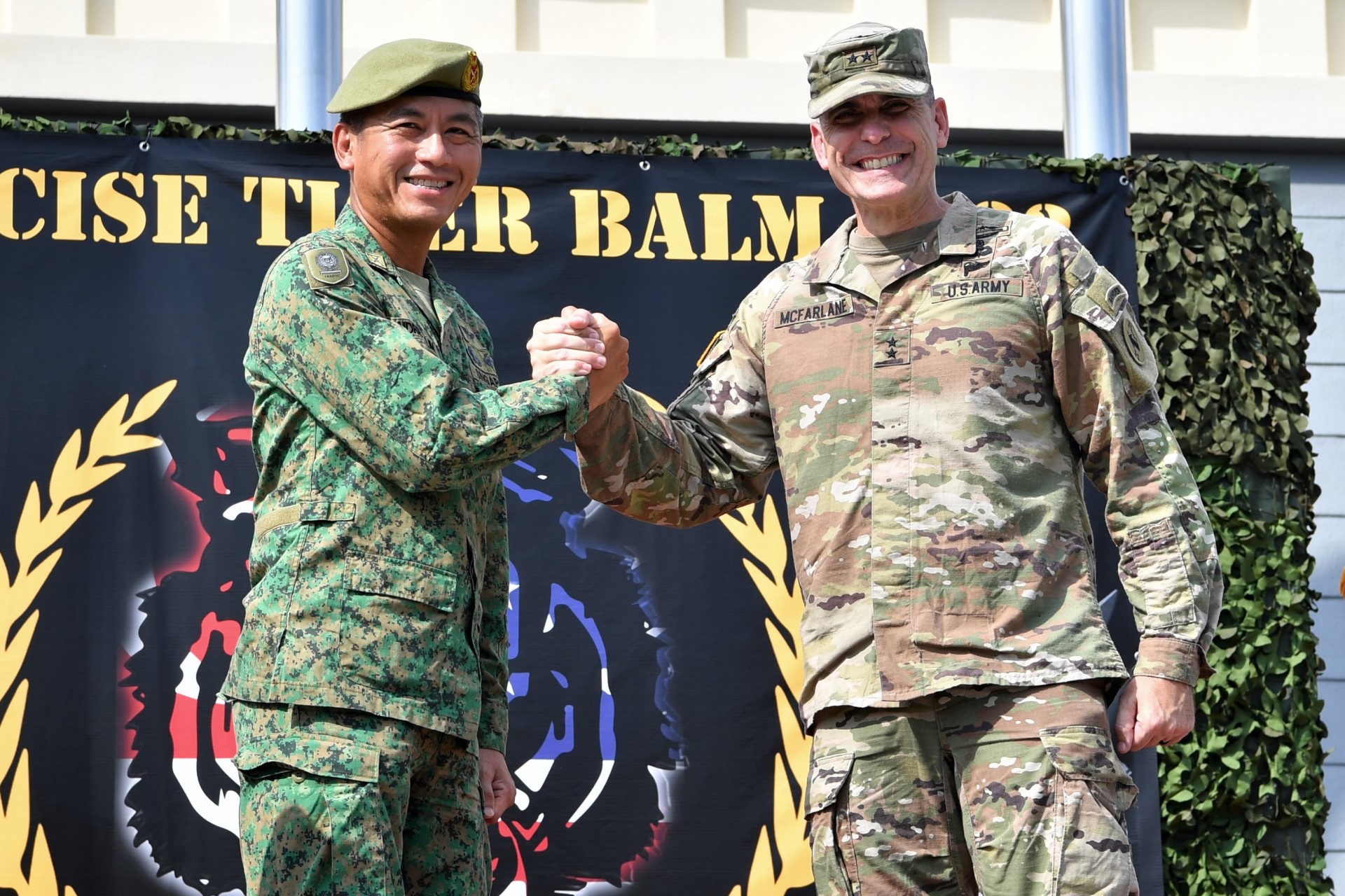 Commander Training and Doctrine Command (TRADOC) Brigadier-General Andrew Lim and United States Army Pacific (USARPAC) Deputy Commanding General Major General Matthew McFarlane officiating the opening ceremony of XTiB 22.
