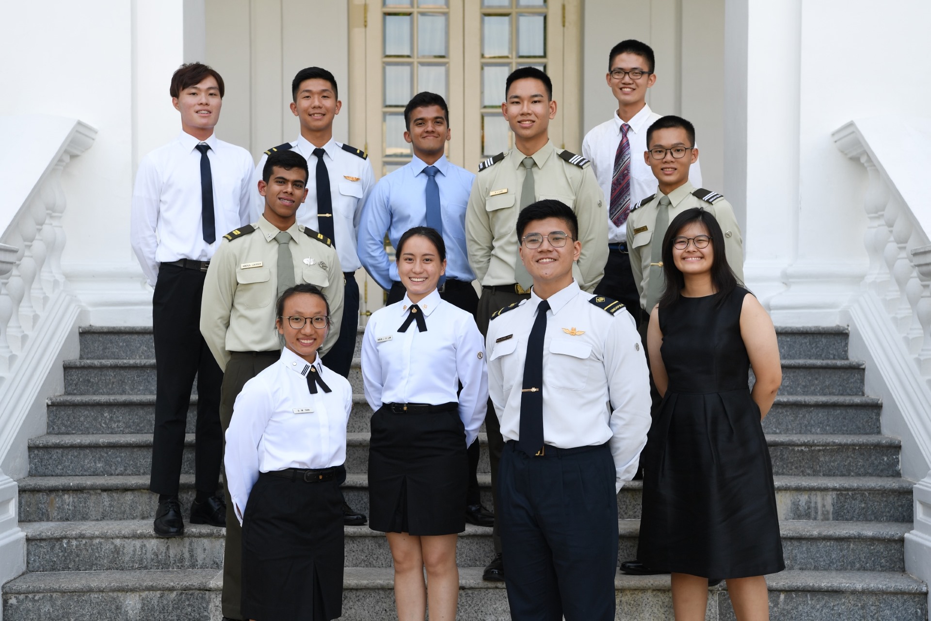 Scholarship recipients at the Defence Scholarship Awards Ceremony held at the Istana this evening.