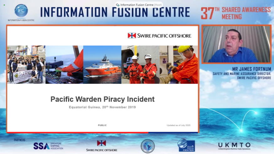 Sharing of experiences and lessons learnt from a hijack incident in Gulf of Guinea by Mr James Fortnum, Safety and Marine Assurance Director from Swire Pacific Offshore.