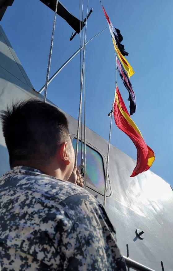 Similar to PUBEX, the flag hoist exercise serial is also another way for ships to communicate using coded signals, except instead of sending it via radio messages, we use nautical flags!