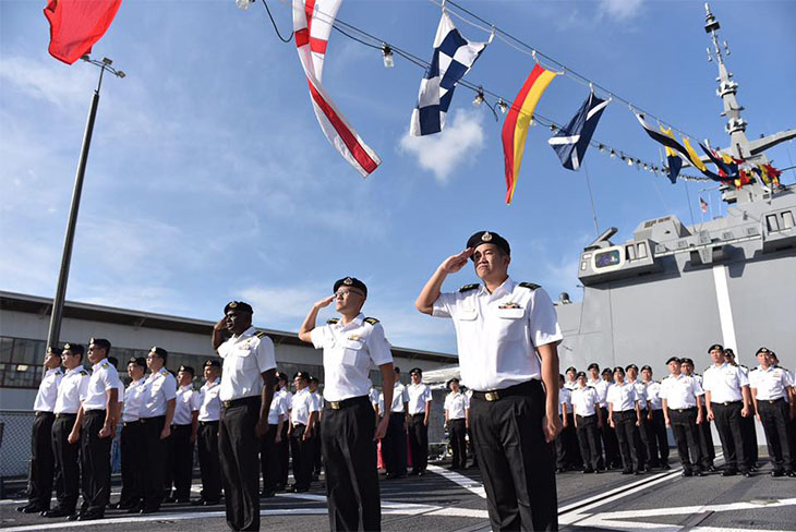 Singapore Navy army during training
