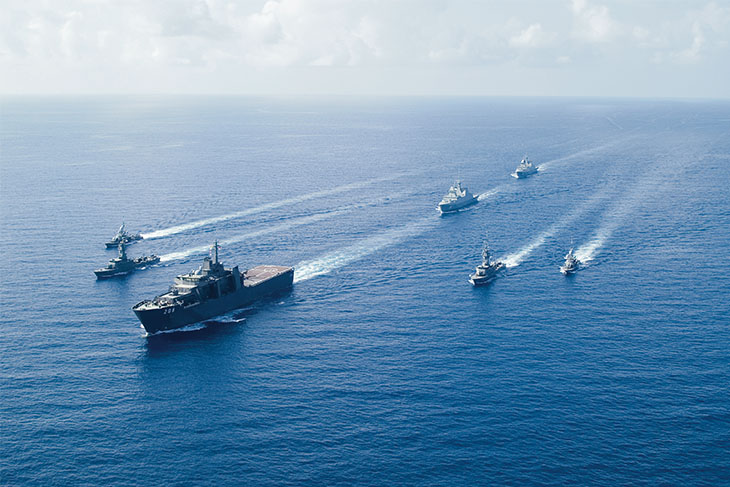 RSS Resolution 208 sailing with other ships