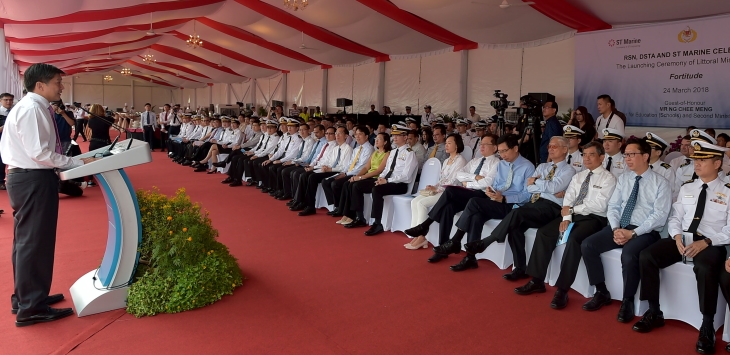 Minister for Education (Schools) and Second Minister for Transport Mr Ng Chee Meng officiated at the launching ceremony of the Republic of Singapore Navy (RSN)