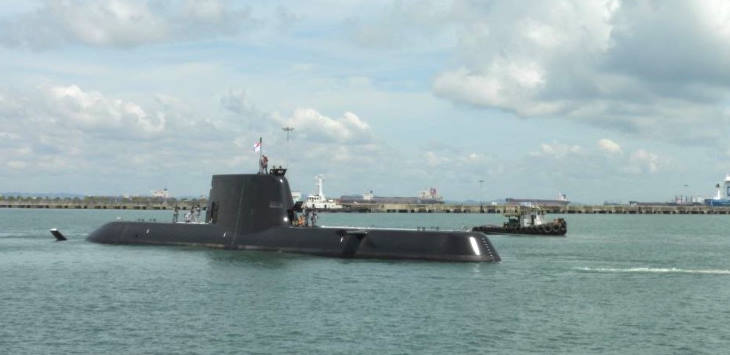 First Invincible Class Submarine Arrives in Singapore