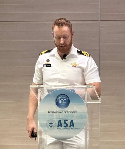 IFC's Australia International Liaison Officer LCDR Timothy Laird kick-started the series of MARSEC-related presentations with an update on IFC's Area of Interest.