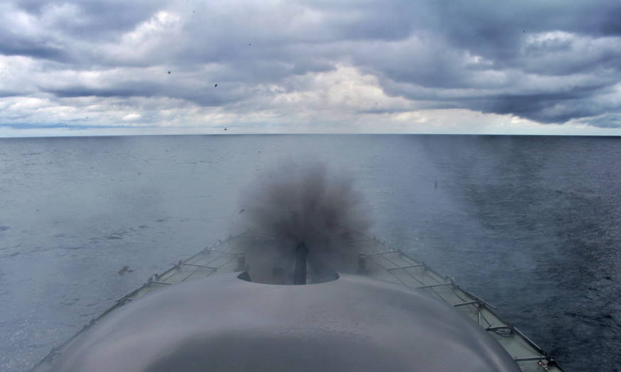 "A-Gun shot out!" Bravo Zulu to the team on board RSS Vigilance for successfully destroying the killer-tomato target!