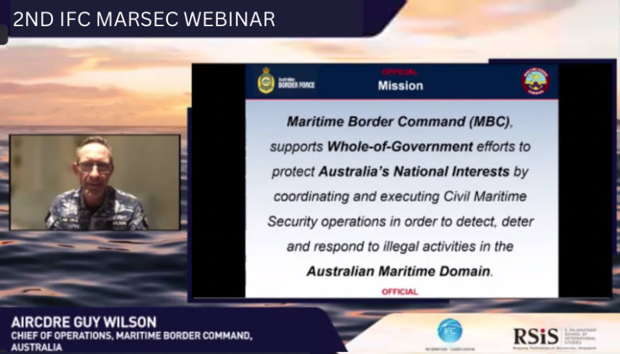 Similarly, AIRCDRE Guy Wilson from Australia's Maritime Border Command shared on his country's approach to the evolving MARSEC challenges, and highlighted successful operations undertaken.