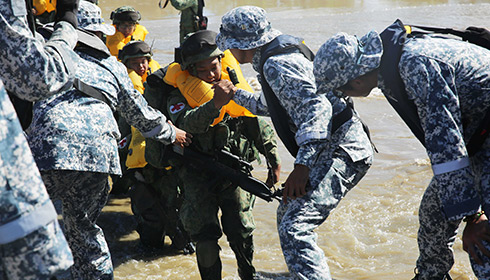 Navy recruits undergoing training