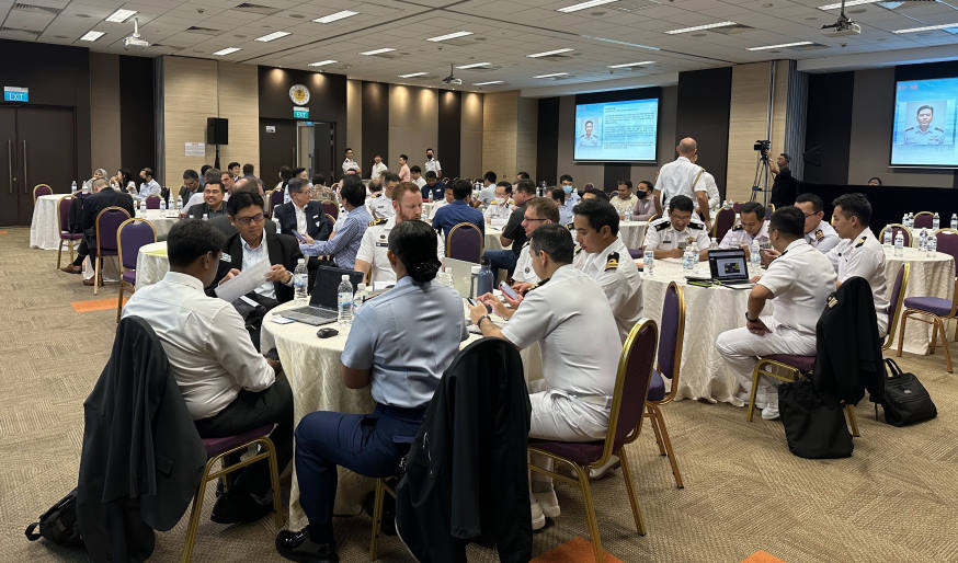 Representatives from navies, coastguards and shipping communities in Singapore and the region participated this meeting through both virtual means as well as in-person at SAFRA Toa Payoh.