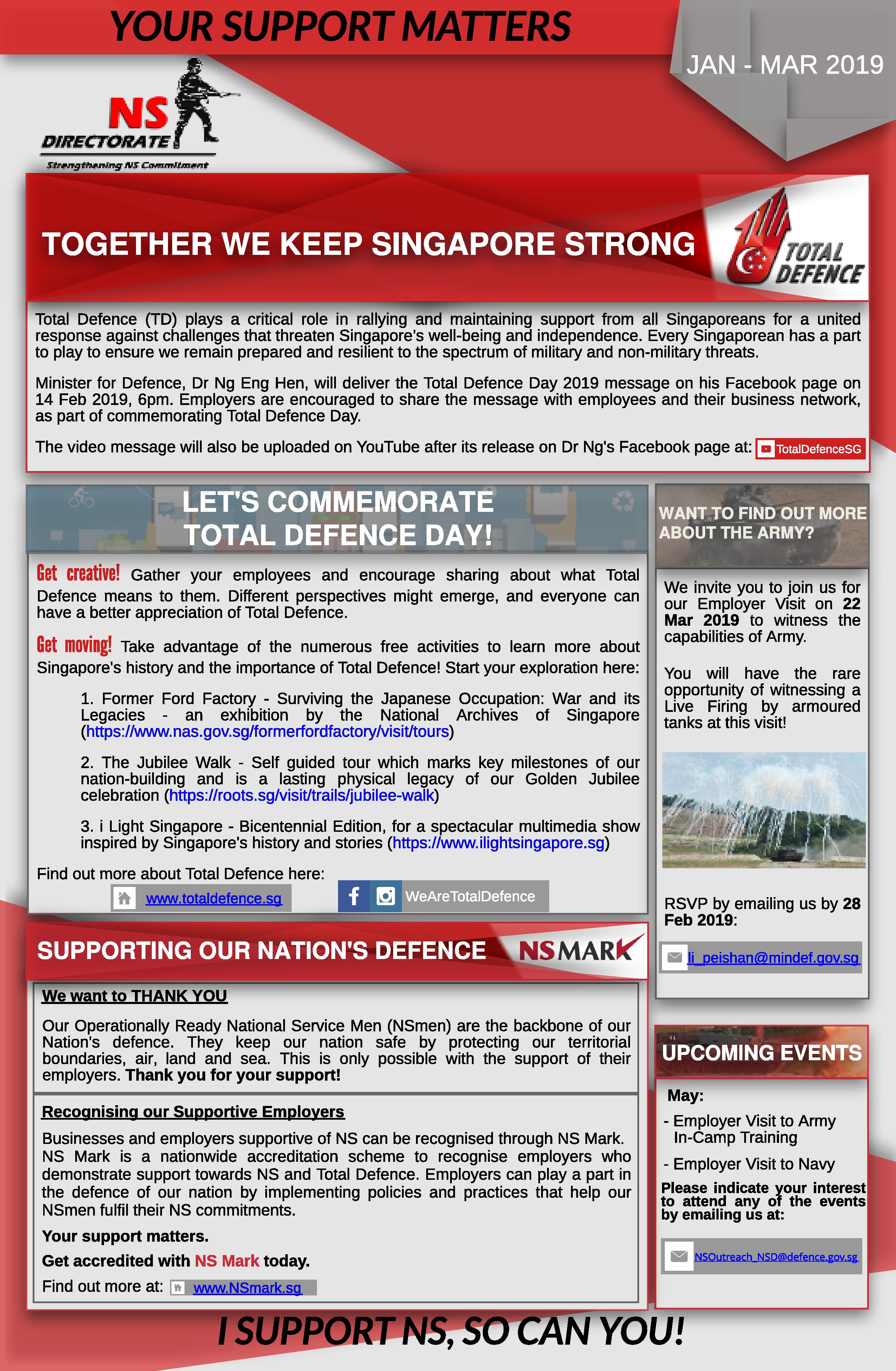 Jan - Mar 2019 eNewsletter (Total Defence Day 2019)