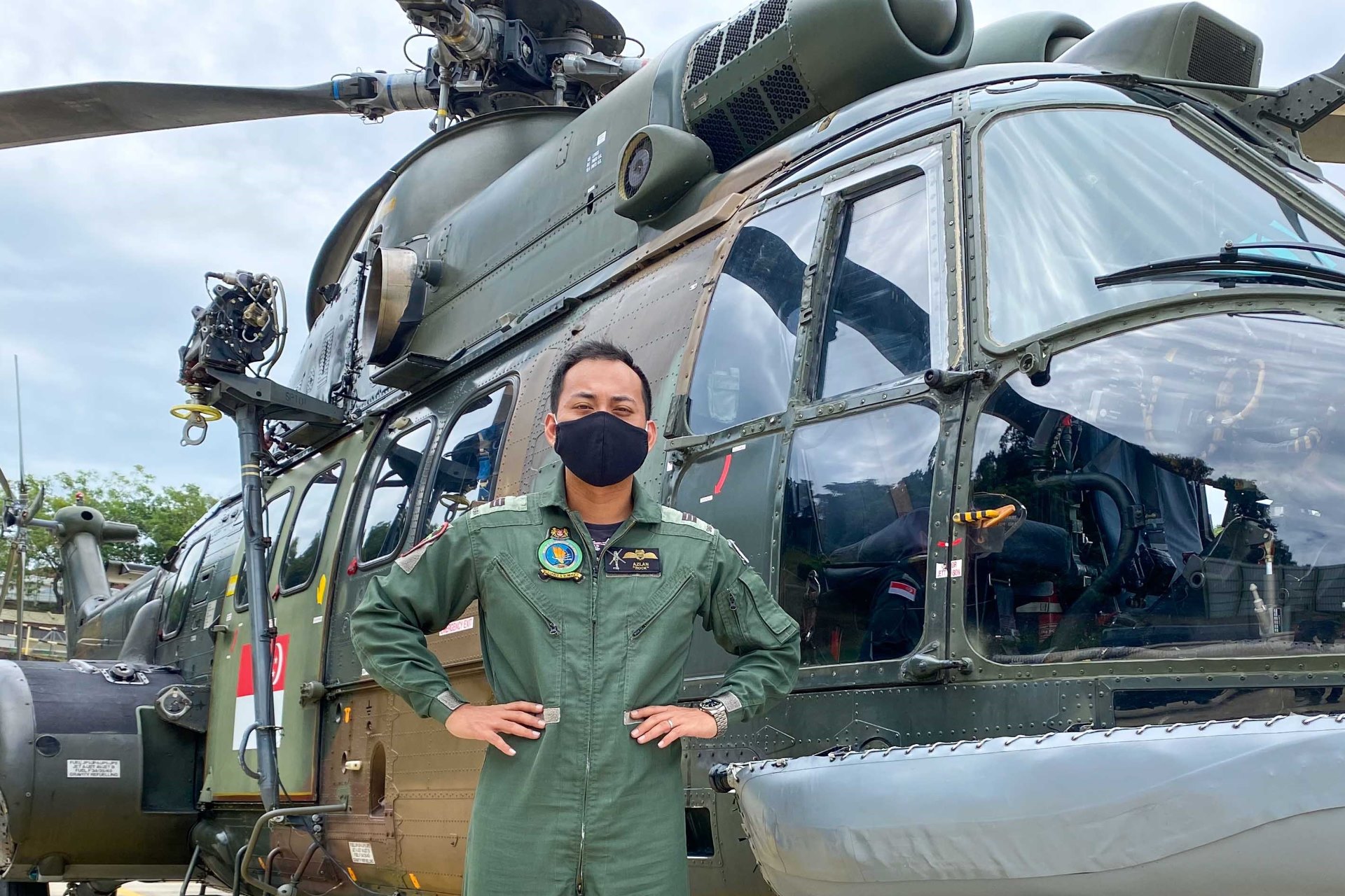 CPT Azlan flies high as a Super Puma pilot