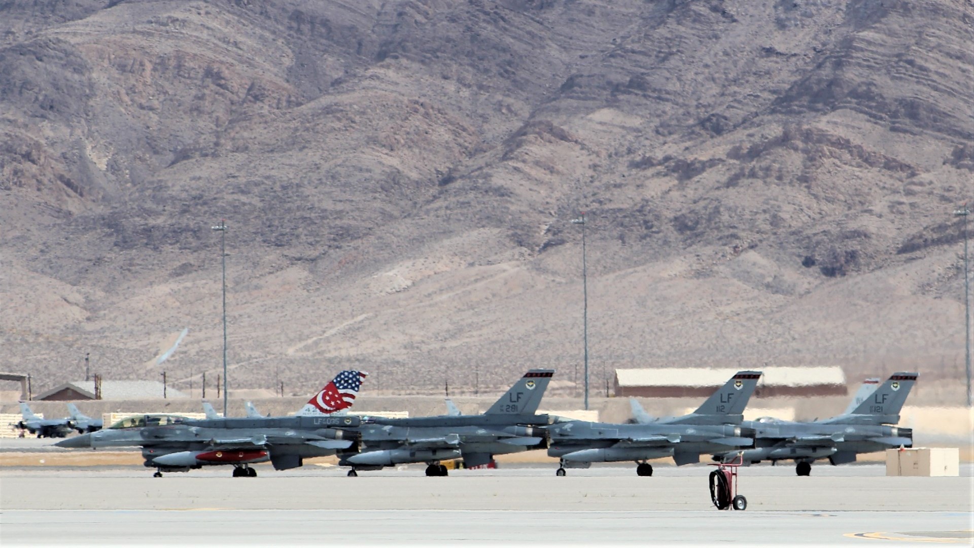 The Republic of Singapore Air Force (RSAF)'s F-16C/D fighter aircraft from Peace Carvin II (PC II) detachment arrives at Nellis Air Force Base, Nevada, United States to participate in Exercise Red Flag – Nellis 2022 (XRFN 22).